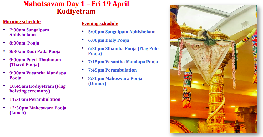 Fri 19 Apr – Mahotsavam Day 1 – Kodiyetram