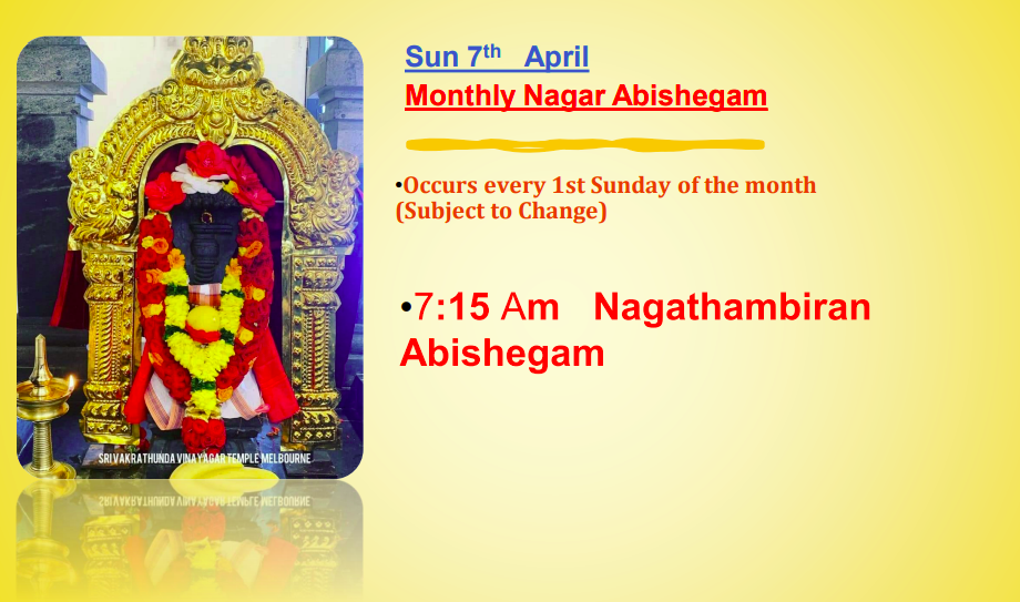 Sun 7 Apr – Monthly Nagar Abhishegam