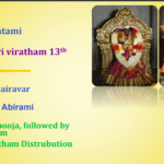 Thur 24th Oct Ippasi Thei Perai Ashtami and Kethara Gowri Viratham 13th Day